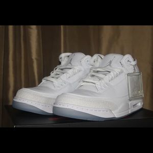 Pure white Jordan 3’s